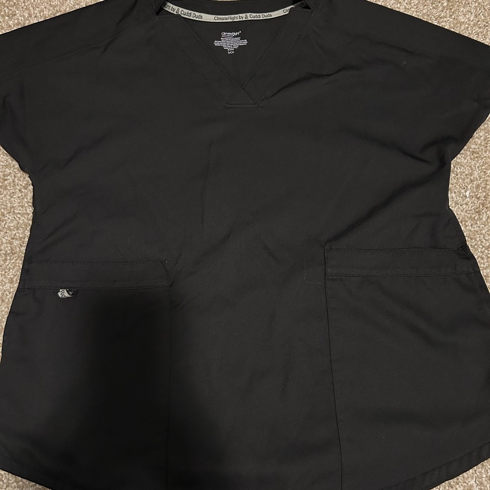 Black V-Neck Scrub Top